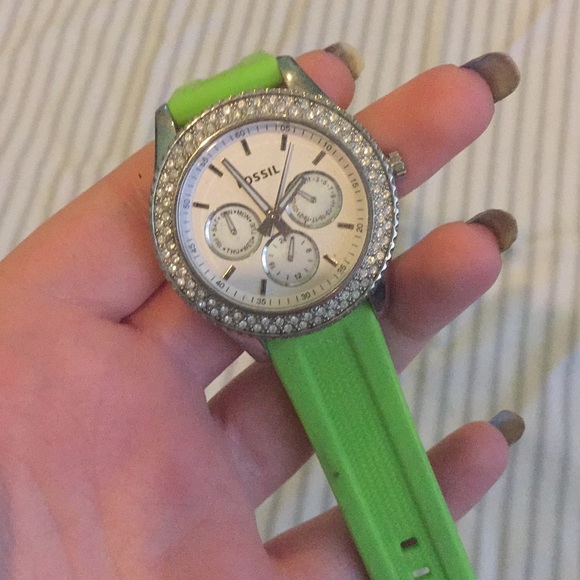 vibrant green fossil watch main image 4